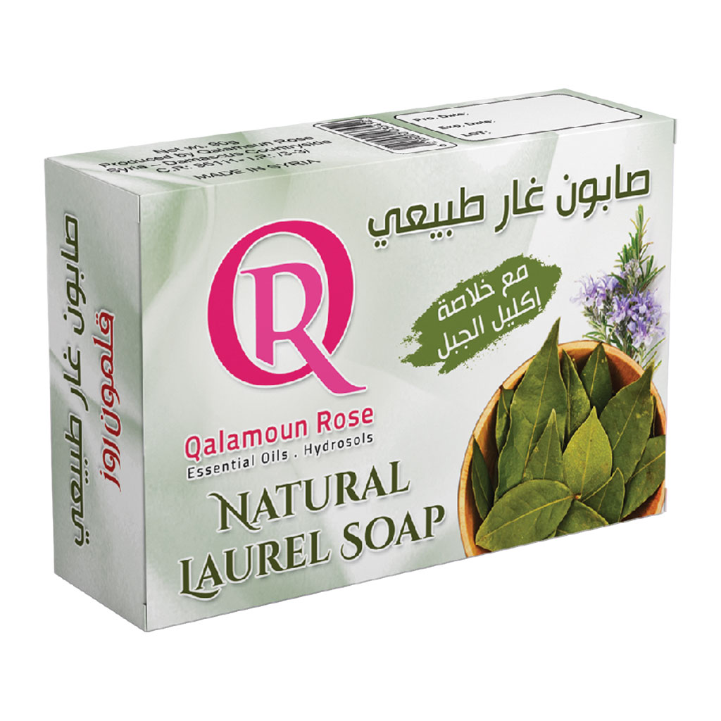 Qalamoun Rose - Laurel Soap 100% Natural 90g