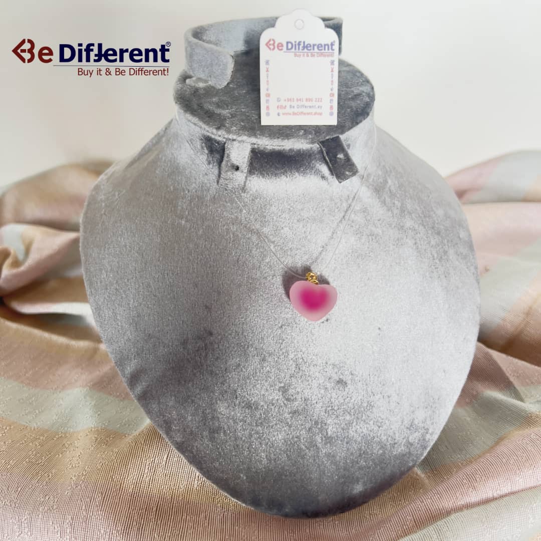 Be Different - Necklace Heart Fuchsia