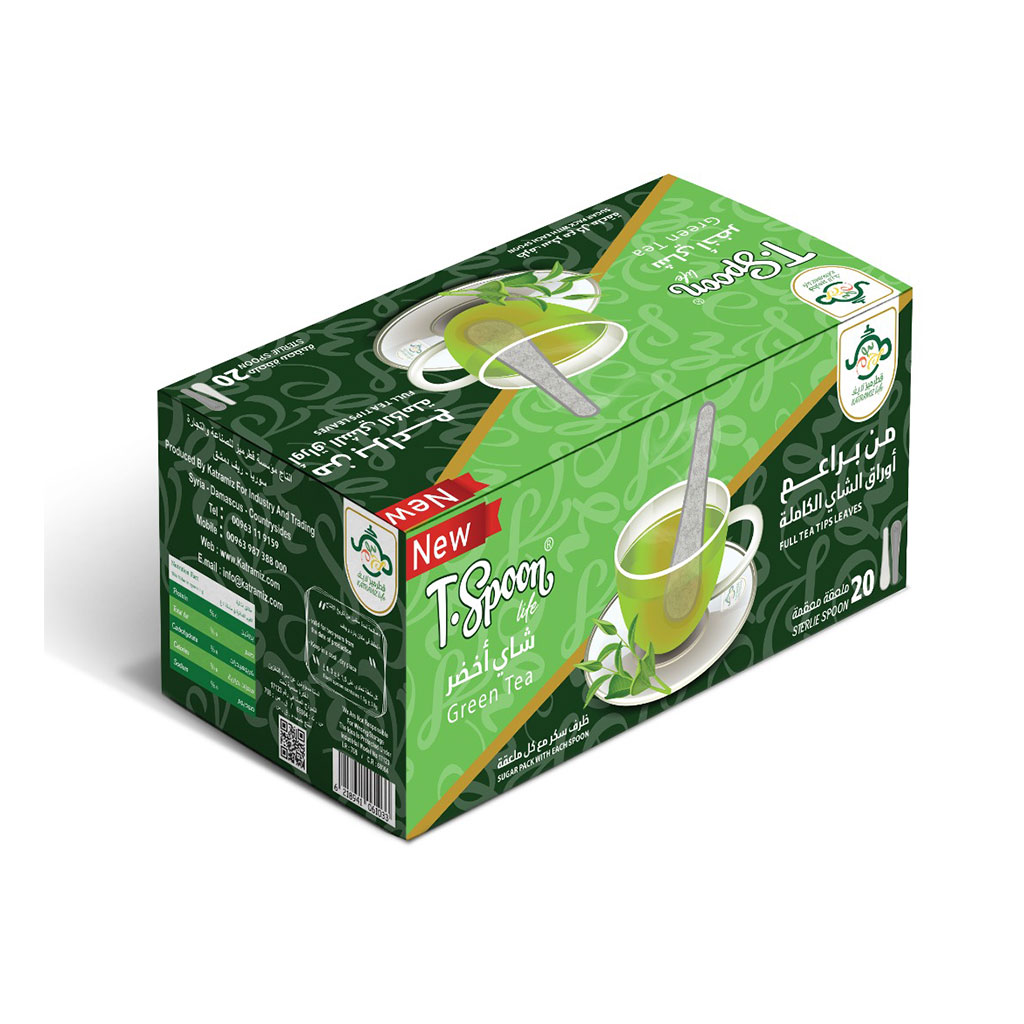 K.Spoon - Green tea with Sugar Sachet 20 Sterlie Spoon