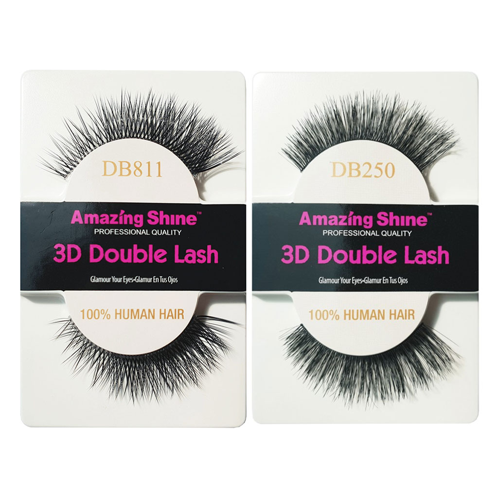 Amazing Shine - Human Hair 3D Double Lash Eyelashes