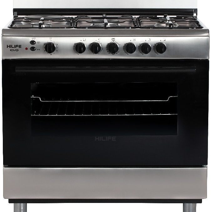 HiLife -  Pratique Gas Range with Oven 5 Burners Stainless