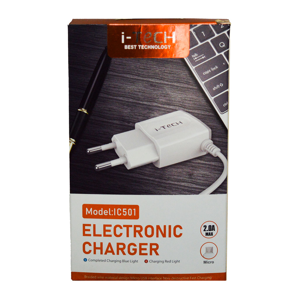 أي تيك - شاحن  2.0A ميكرو + ألوان IC501