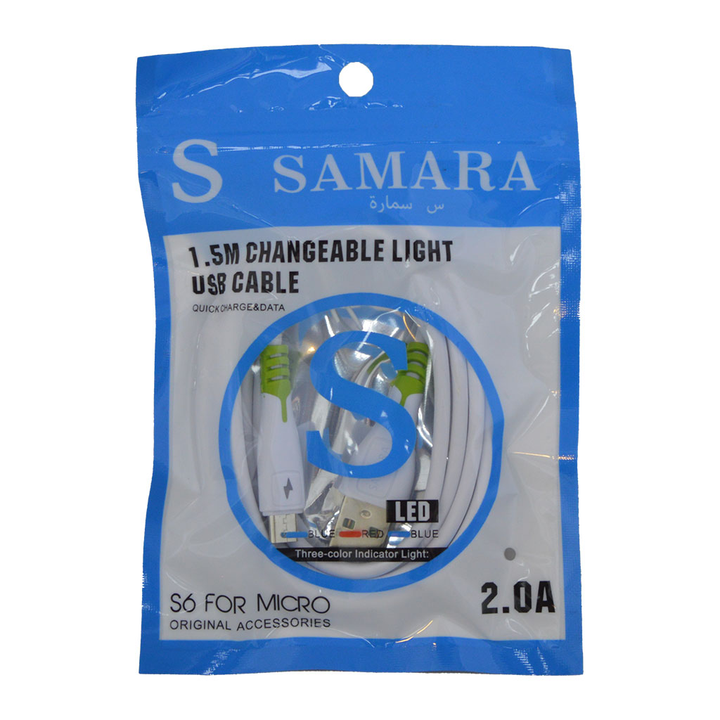 S SAMARA - Data Cable 2.0A Micro 1.5 m Changeable Light White
