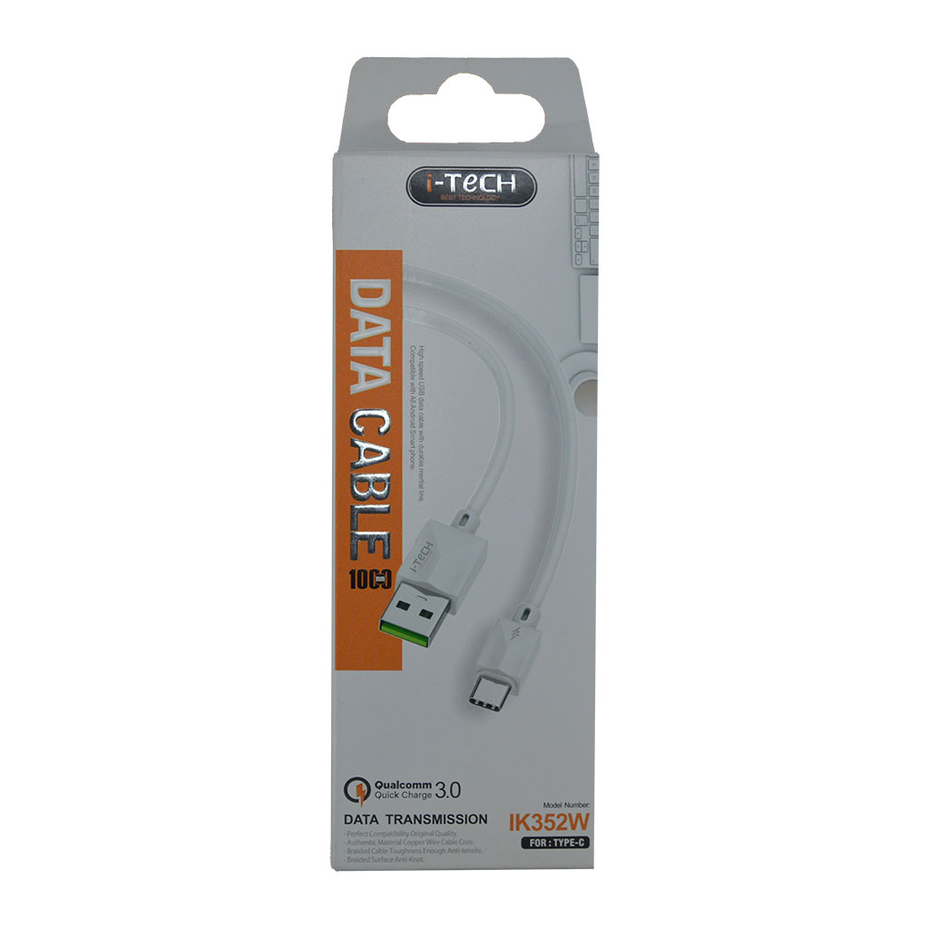 I-TeCH - Data Cable 3.0 Type C 1m White TRANSMISSION IK352W