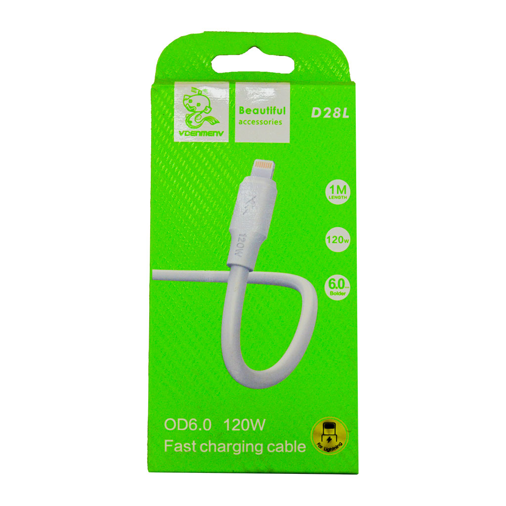 VDENMENV - Fast Charging Cable 120W  Ios 1m White D28L