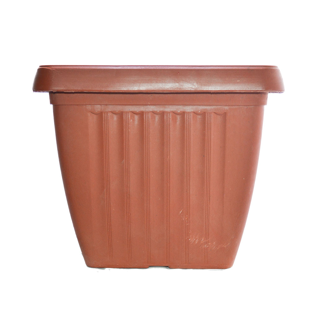 Balaa Plast - Plastic Flowerpot Square with Tray Brick