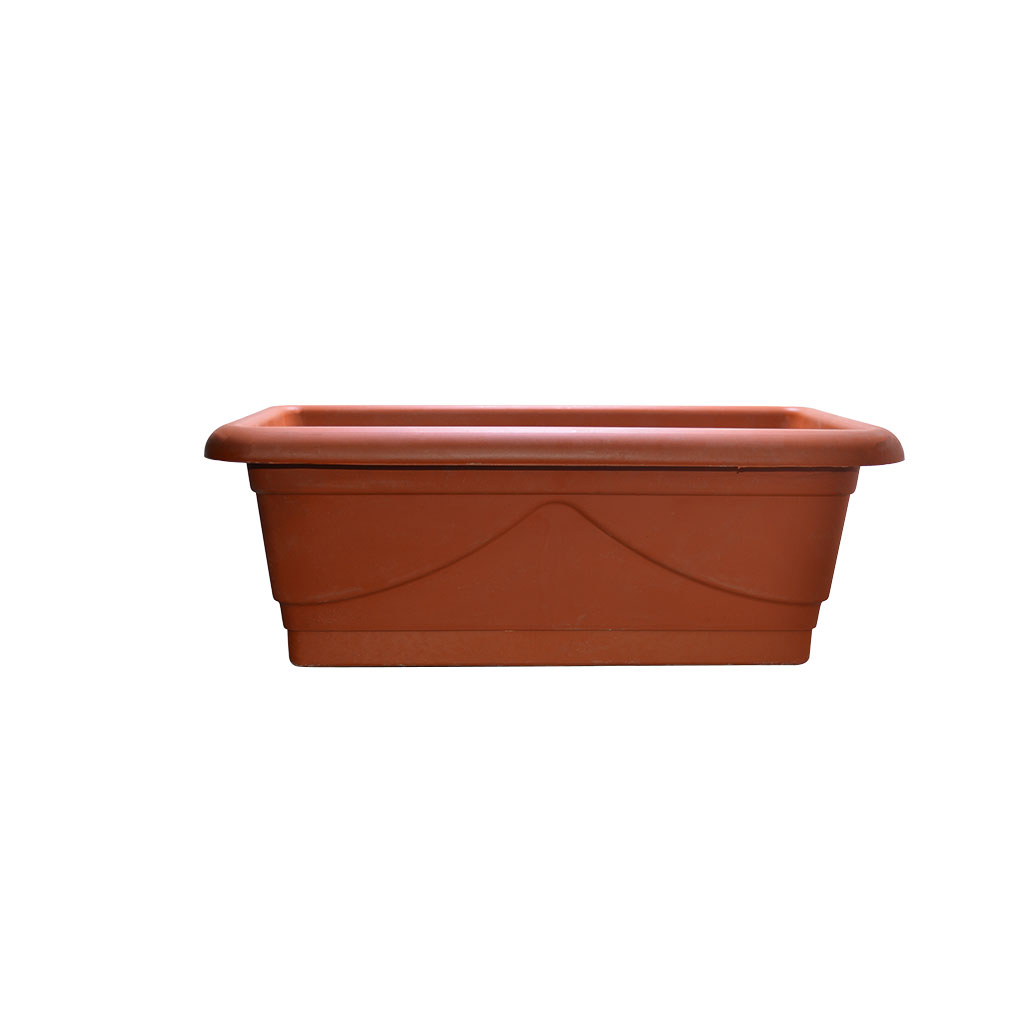 Balaa  Plast - Plastic Flowerpot Rectangle with Tray Brick