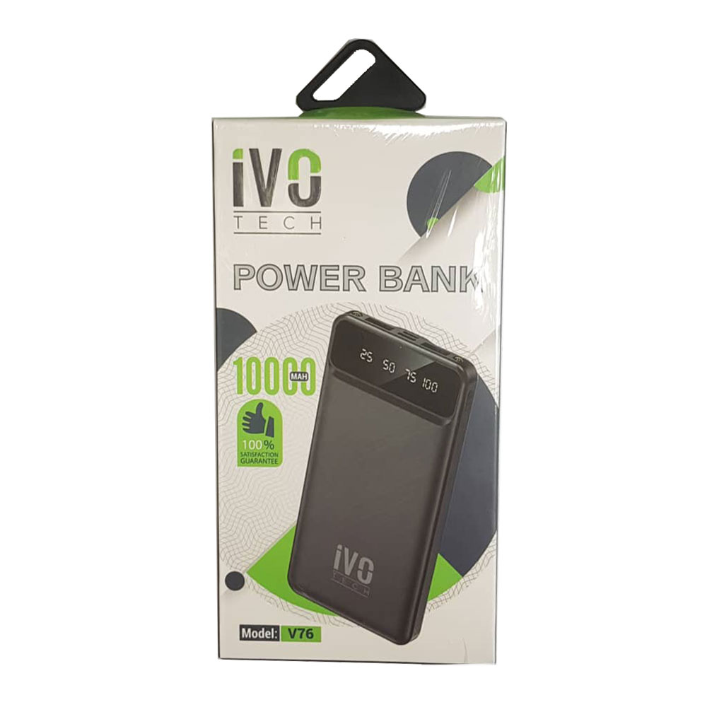ivo TECH - Power Bank 10,000 maH 2 USB Output Digital Screenl V76