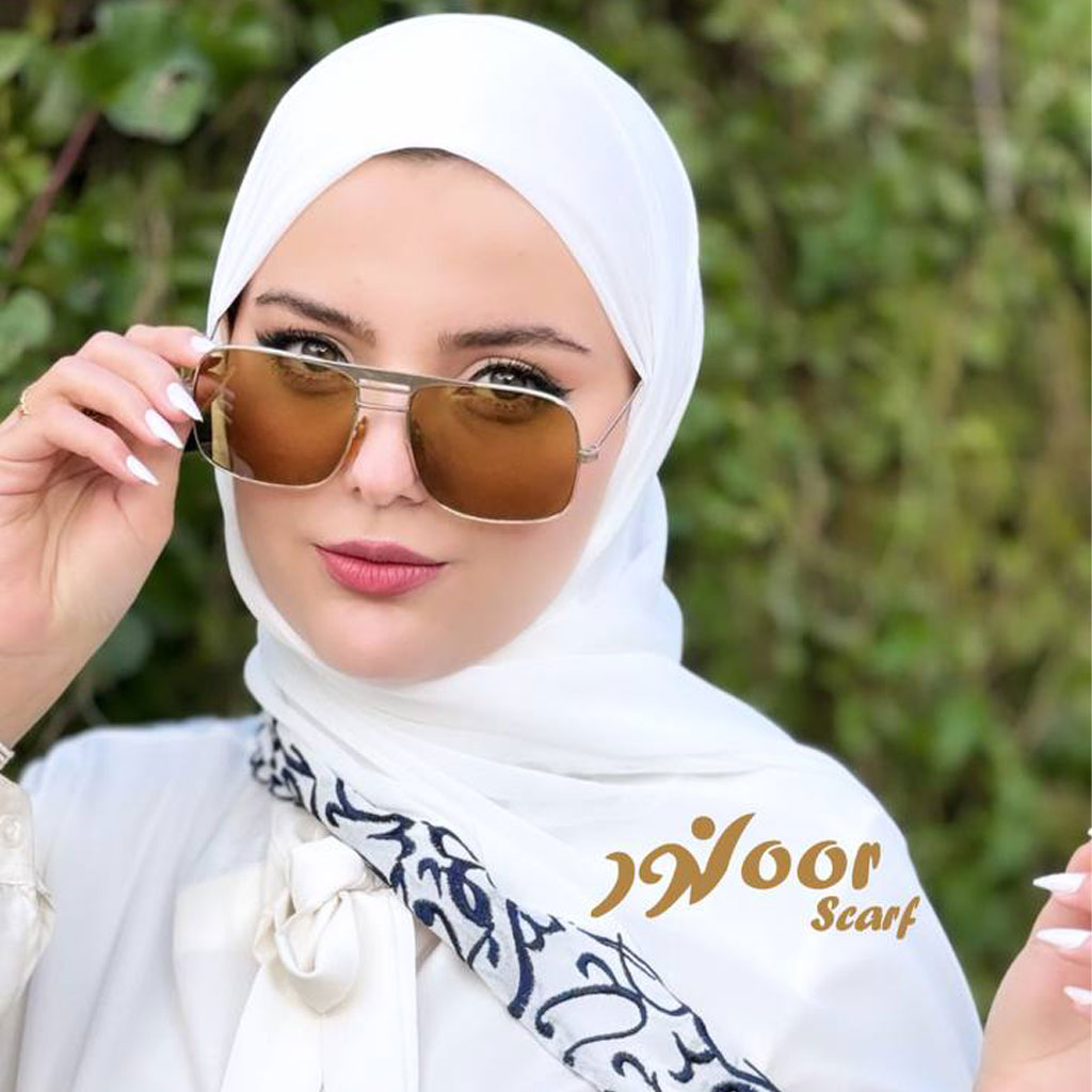 نور سكارف - شال كريب مطرز الطرف