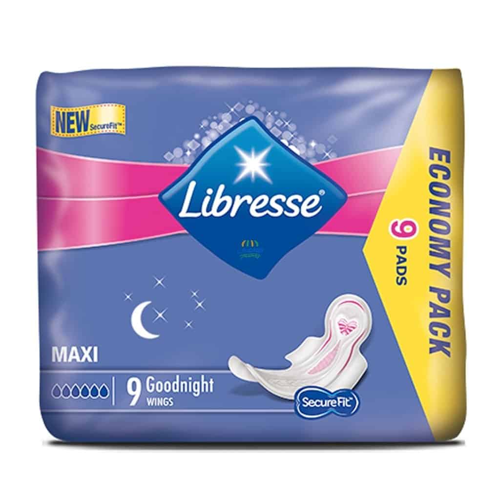 Libresse - Maxi Goodnight Wings Economy Pack 9 Pads