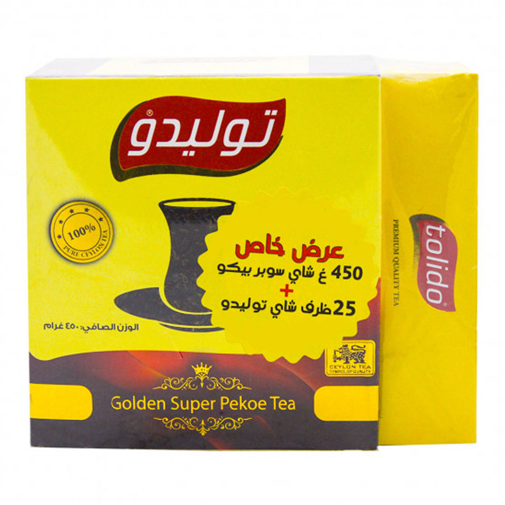 tolido - Golden Super Pekoe Tea 450 Grams + 25 Tea Bags