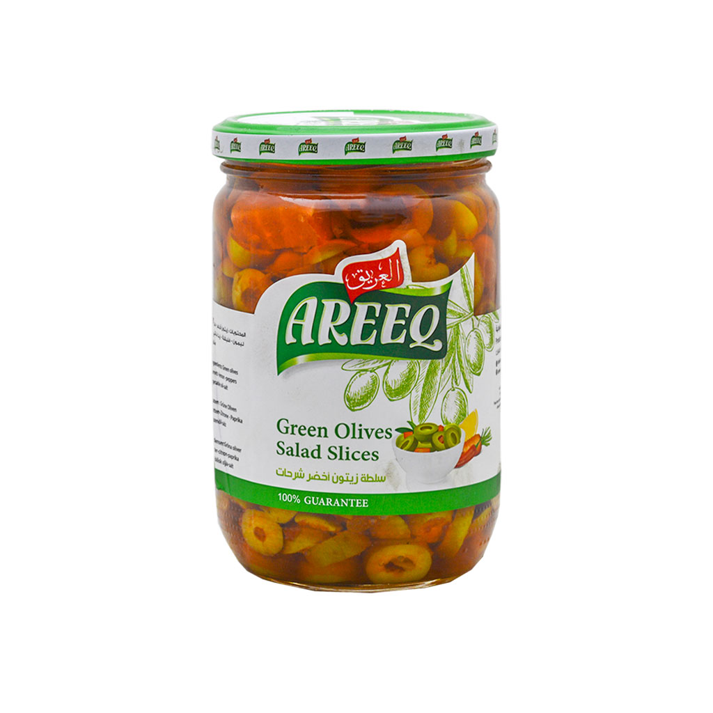 Areeq - Green Olives Salad Slices 1kg