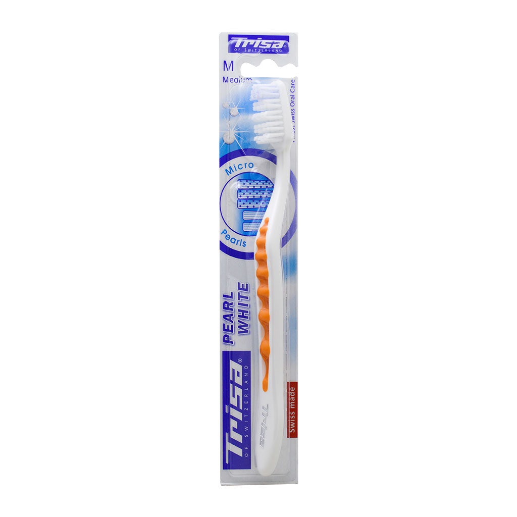 Trisa - Pearl White Tooth Brush Meduim