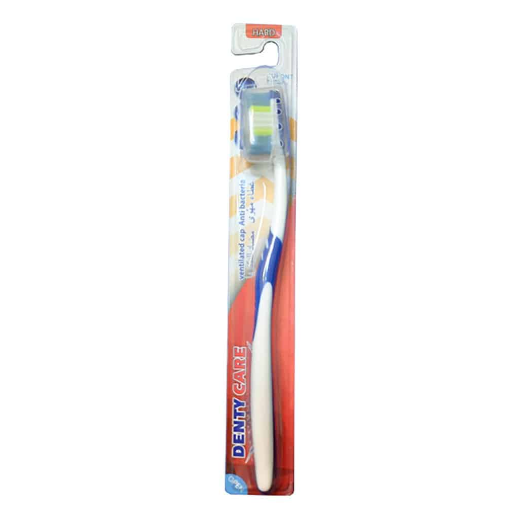 JollyDent - Denty care Tooth, Tonge and Gum Brush with Antibacteria ventilated Cap Hard