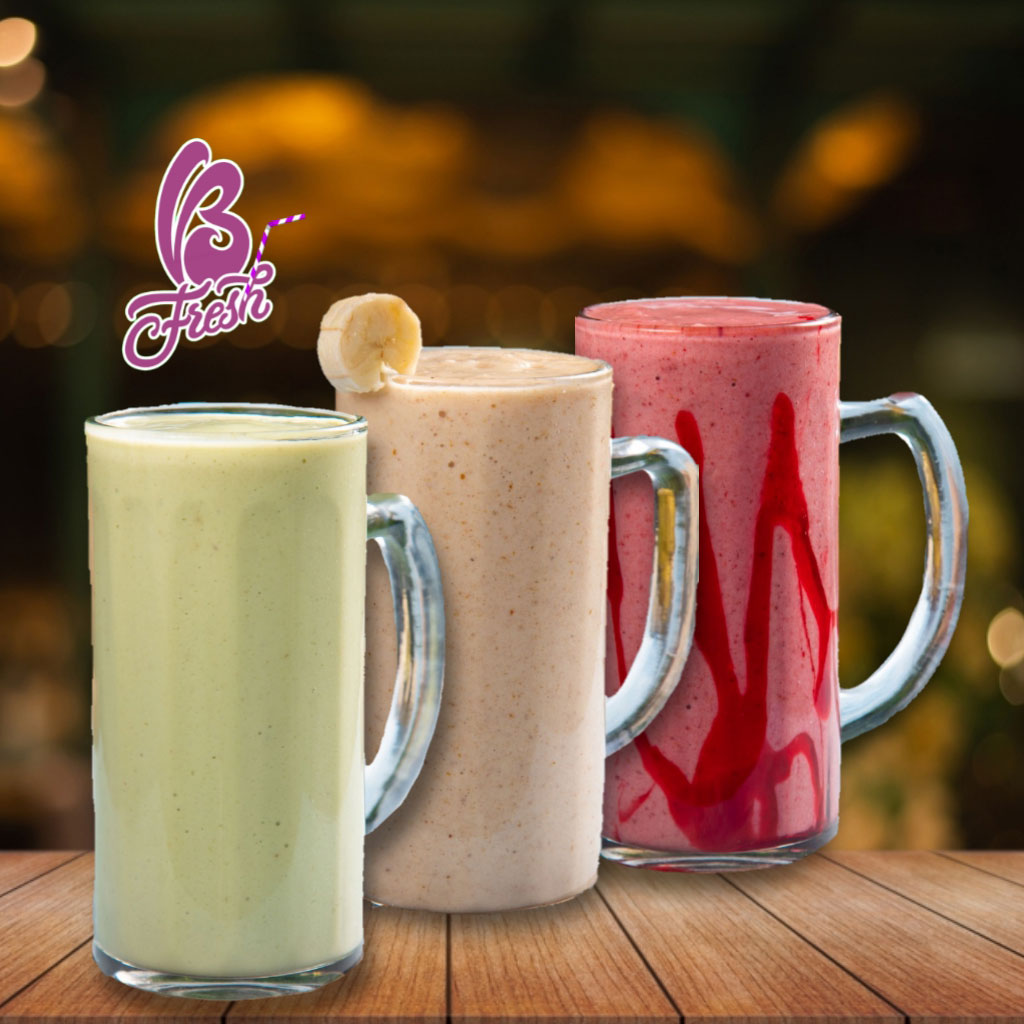 B Fresh - Milk, Banana & Strawberry Cocktail