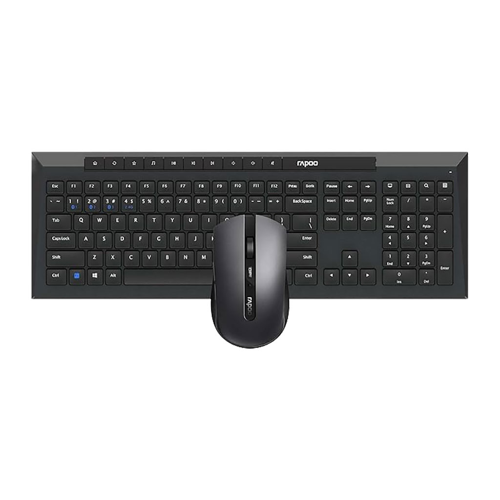 Rapoo - Multi-mode Wireless Desktop Set 8210M Black