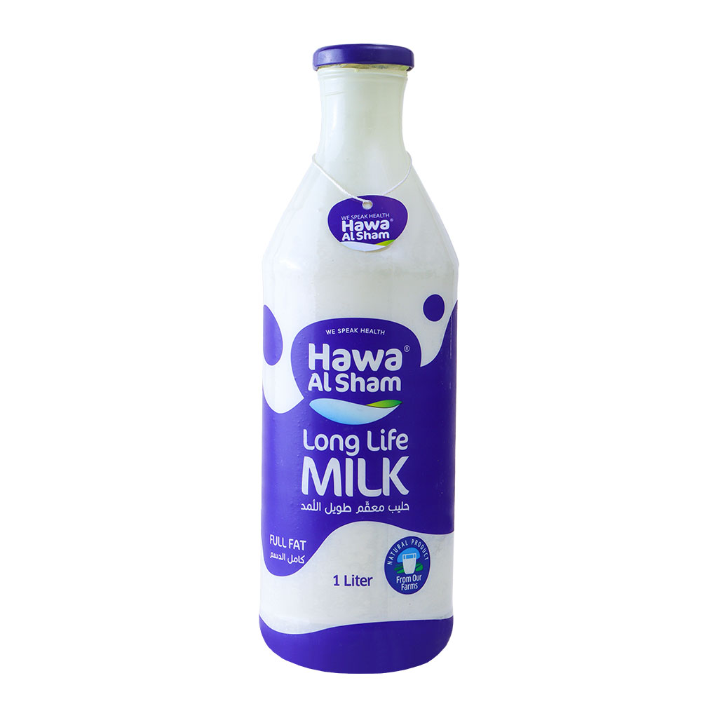 Hawa alSham - Long Life Full Fat Milk Glass Bottle 1 Liter