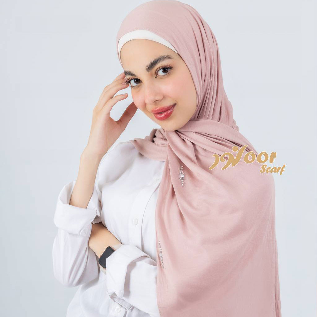 نور سكارف - شال قطن كويتي ستراس هاند ميد