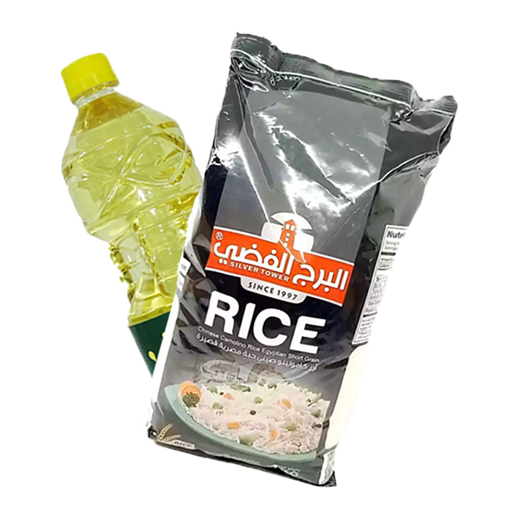 Silver Tower - Rice 1 Kg + Sun Flower Oil 1 Liter