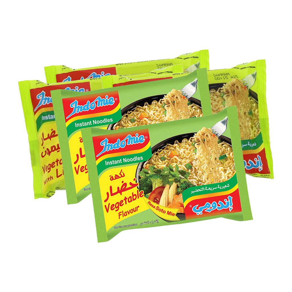 Indomie - Vegetable Flavor 2 pcs + Multi Flavor 3 pcs