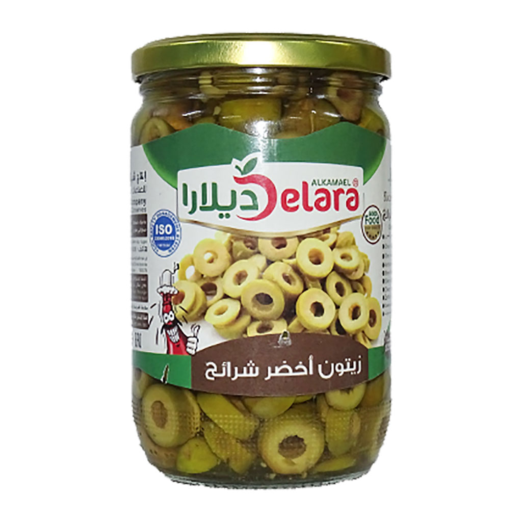 Delara - Green Olive Slices 660 Grams