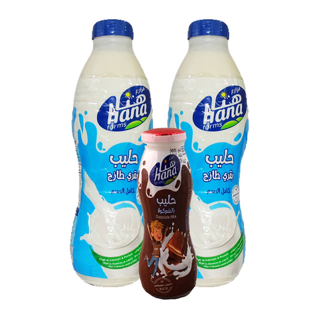 Hana - Milk 1 Liter 2 pcs + Milk 160 Grams Free