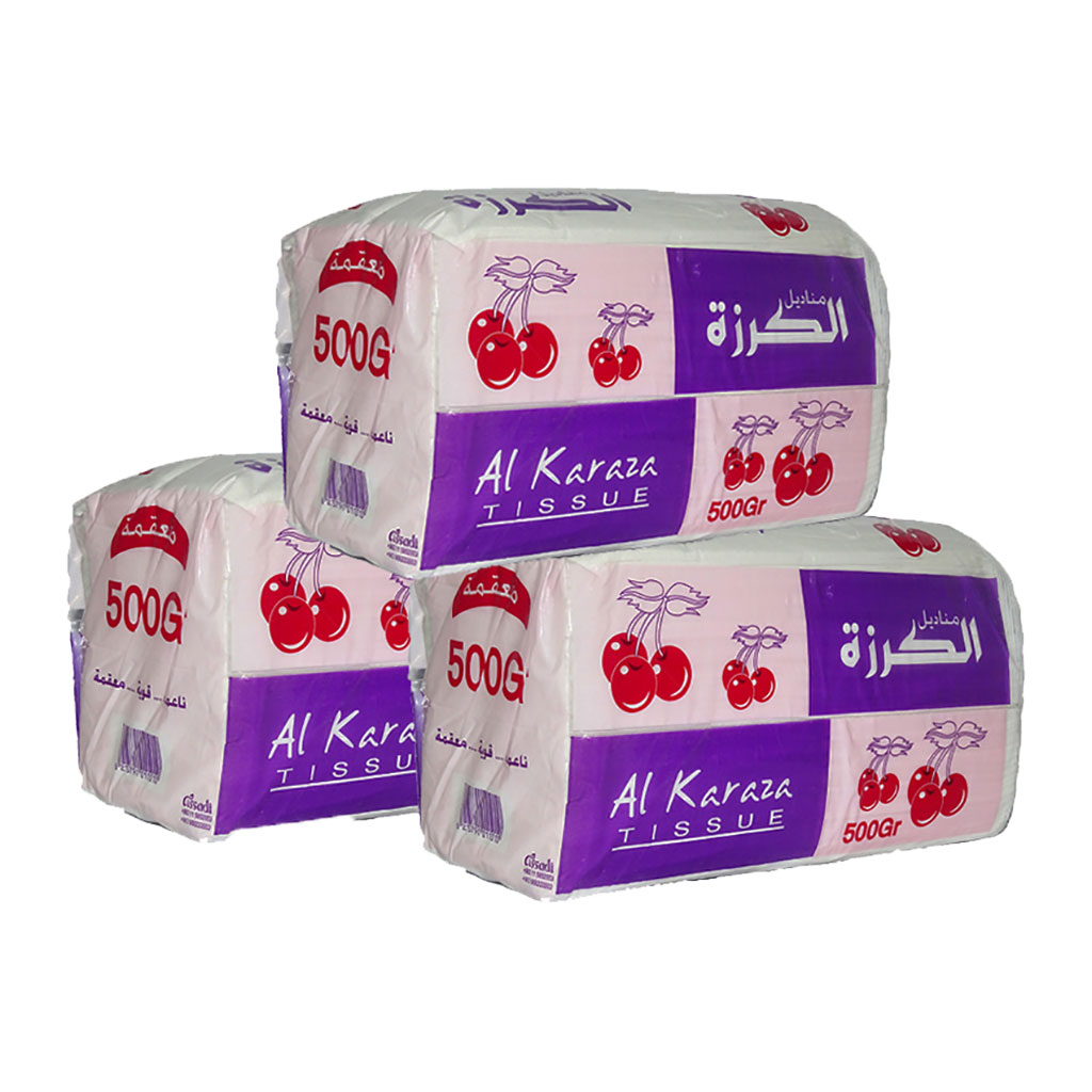 الكرزة - محارم معقمة 500 غرام 3 علب