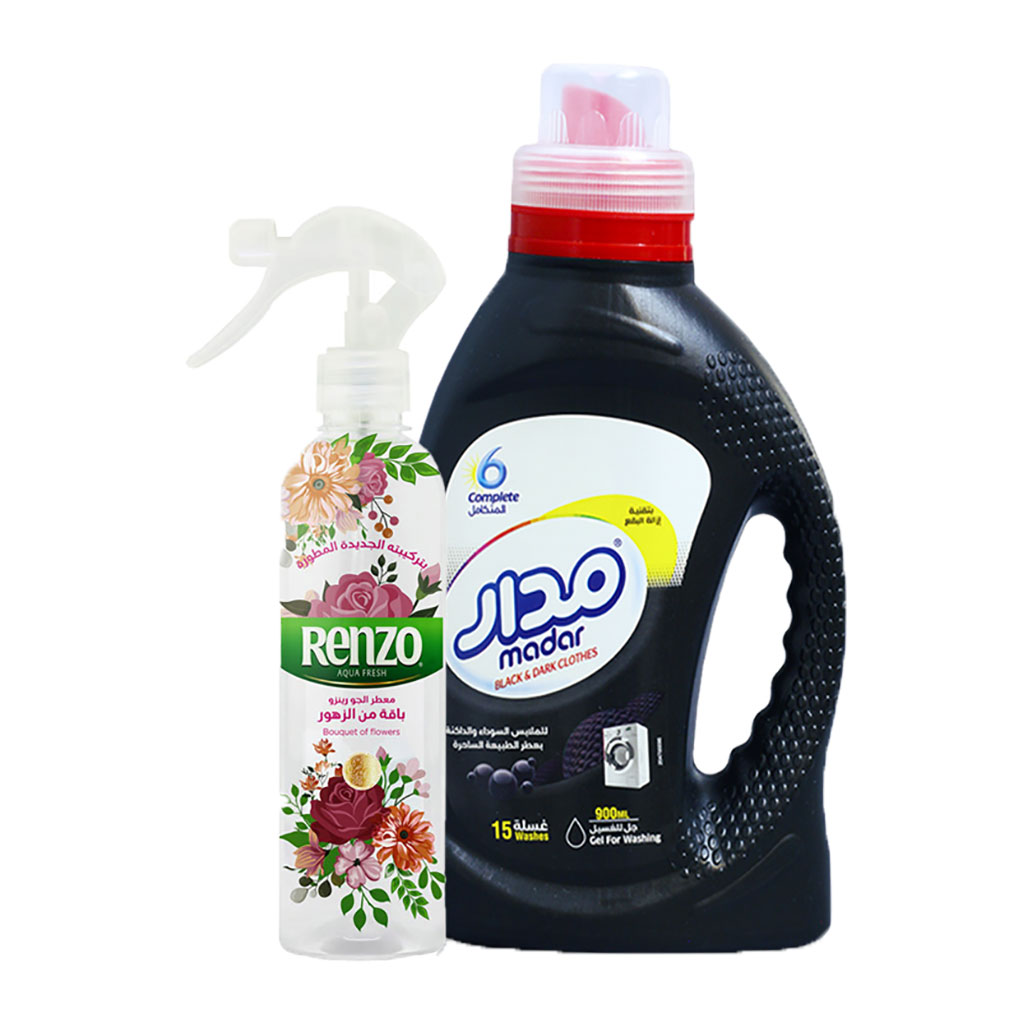 madar - Gel Washing For Black & Dark Clothes 3 Liter + Renzo Air Freshener