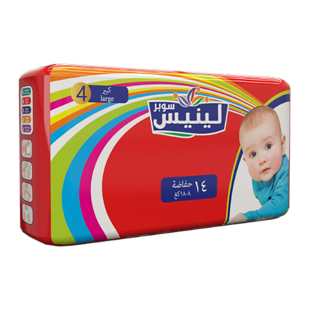 Super Leanness - Baby Diapers Large 8-18 Kg 14 pcs