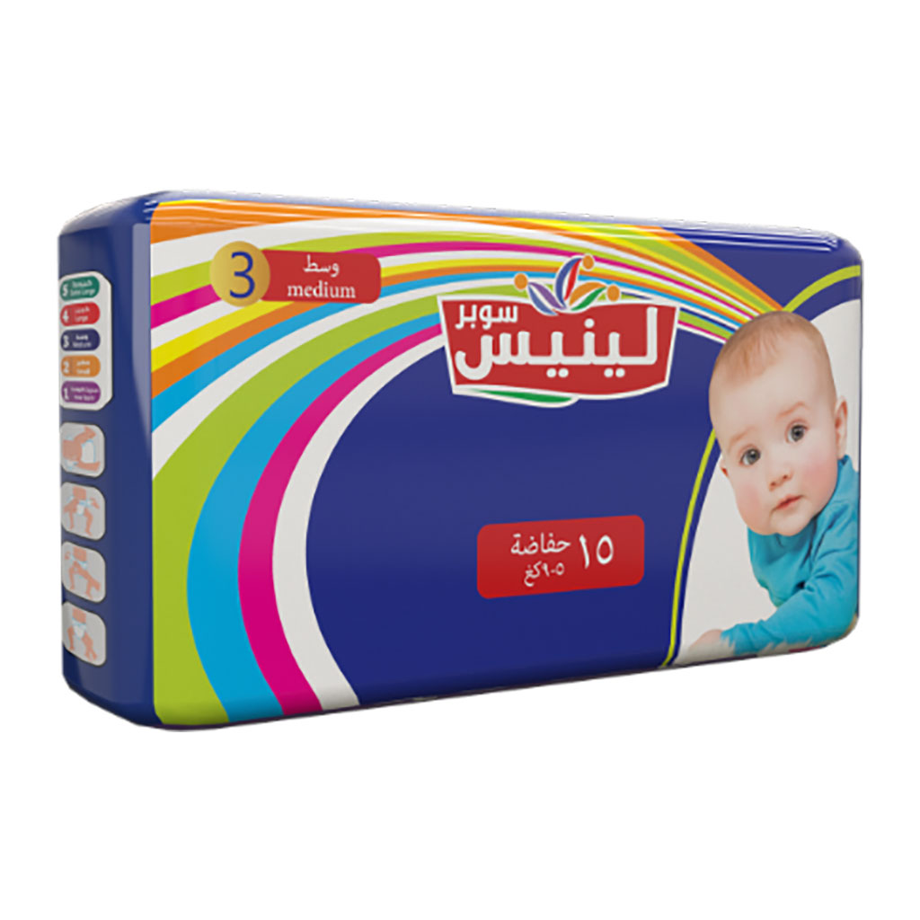 Super Leanness - Baby Diapers Medium 5-9 Kg 15 pcs