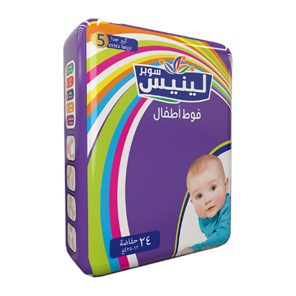 Super Leanness - Baby Diapers Economical  Extra Large 25-12 Kg 24 pcs