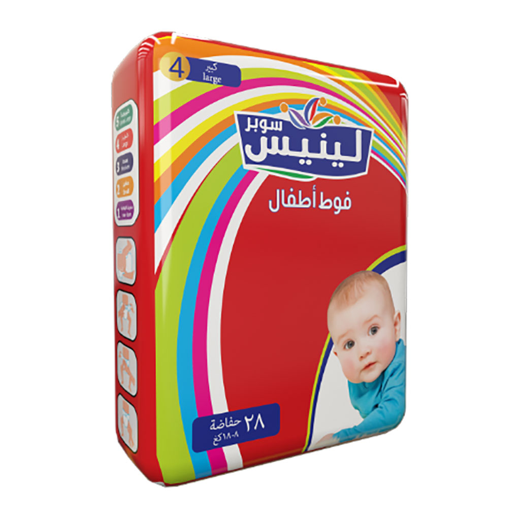 Super Leanness - Baby Diapers Economical  Large 8-18 Kg 28 pcs