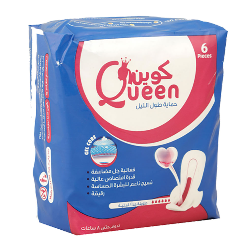 Queen - Sanitary Napkins with Wings Super 6 pcs