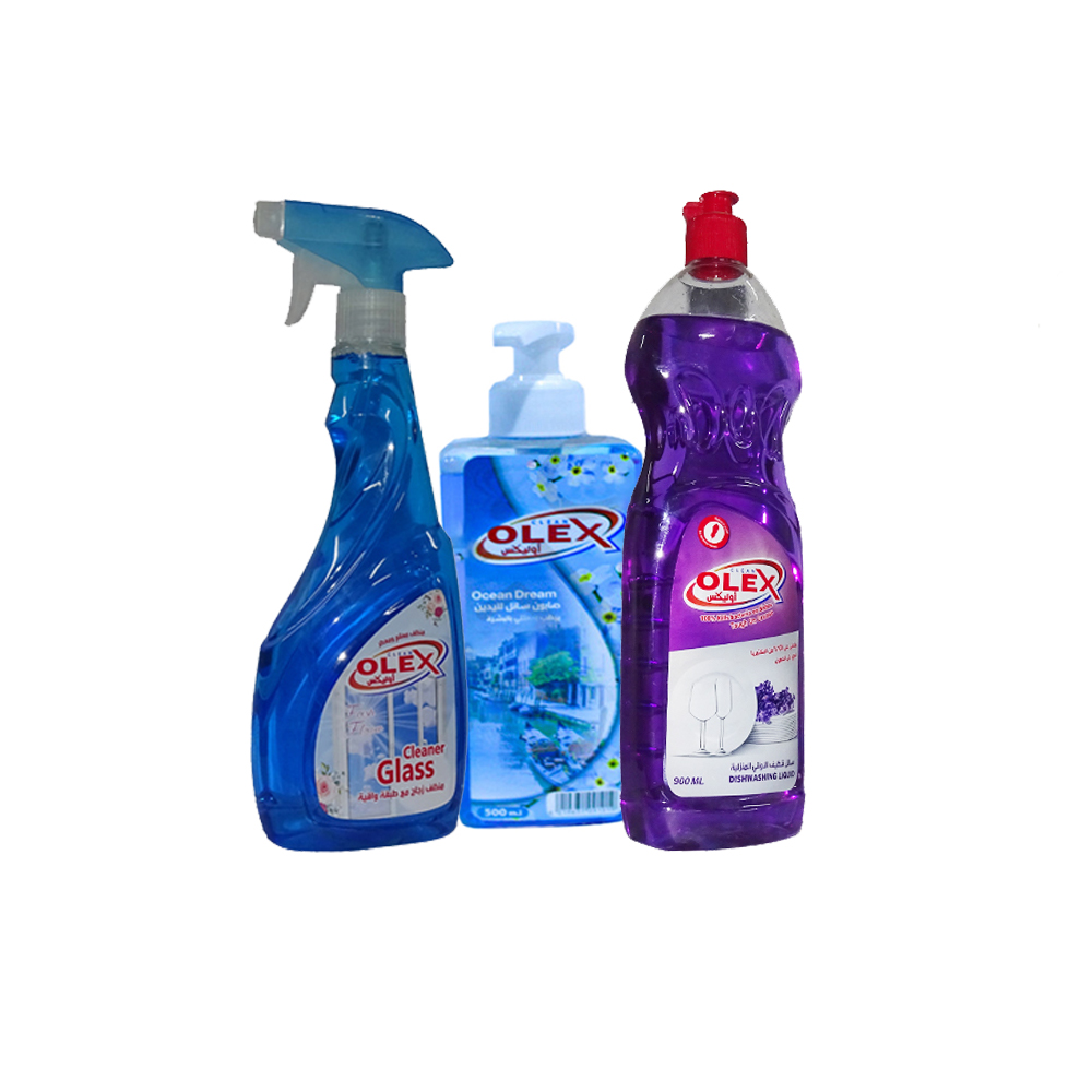 OLEX - Washing Liquid + Dishawashing Liquid + Glass Cleaner