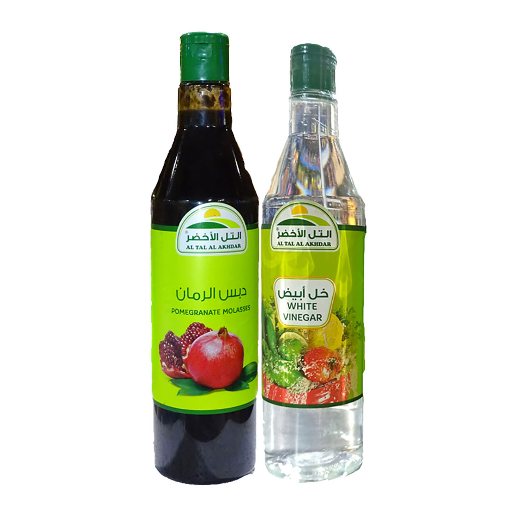 alTal alKhdar - Pomegranate Molasses 1 Kg + White Vinegar 750 ml