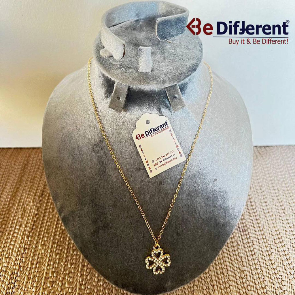 Be Different - Golden Steel Necklace with LV Diamonds