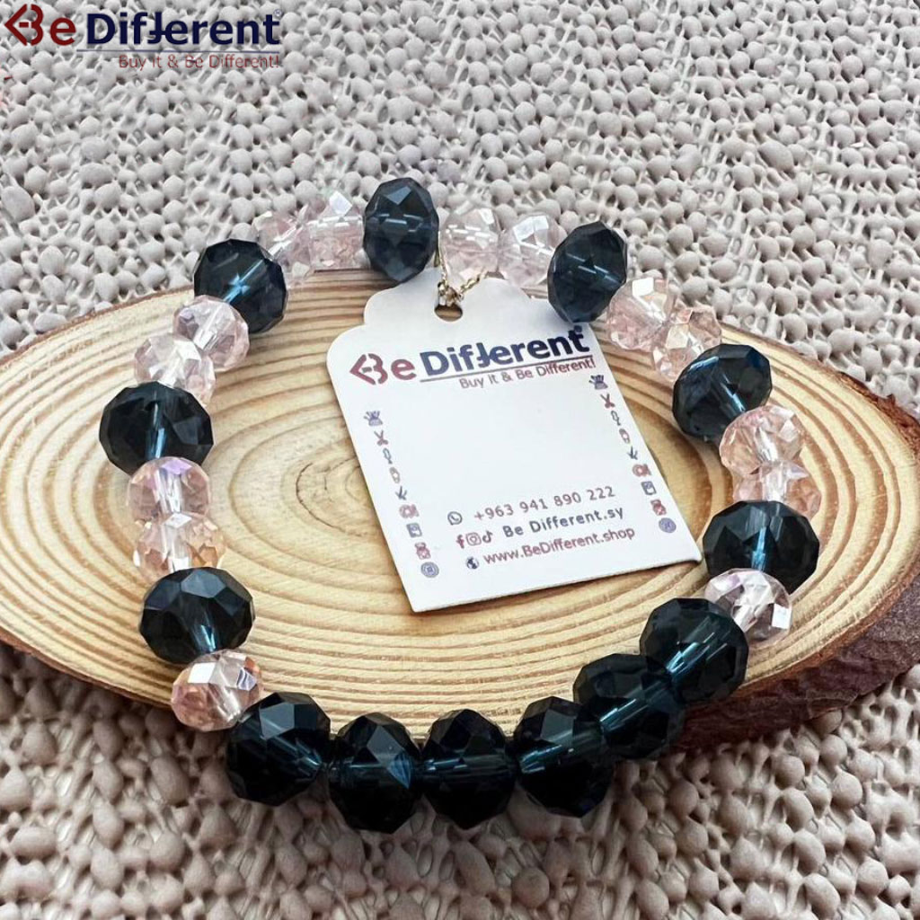Be Different - Crystal Bracelet Black & Pink