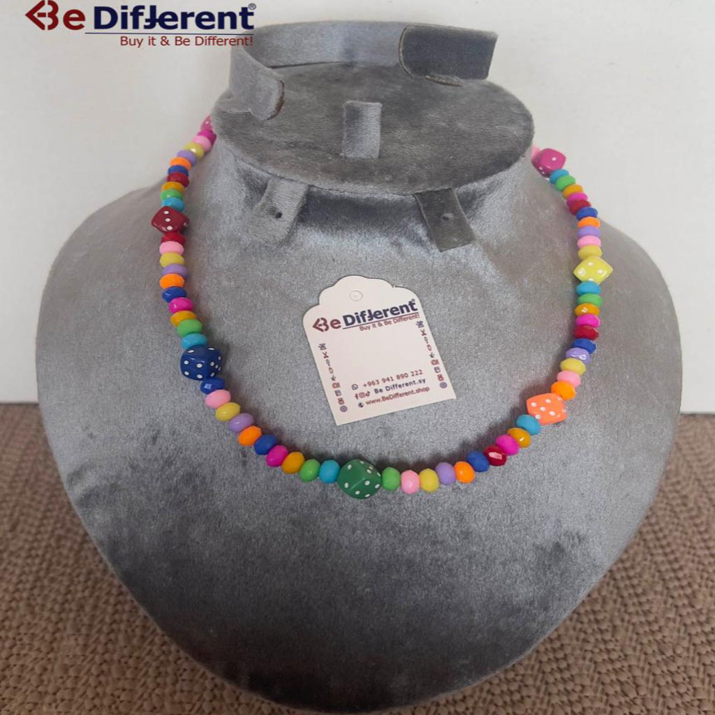 Be Different - Plastic Crystals Necklace with Dice