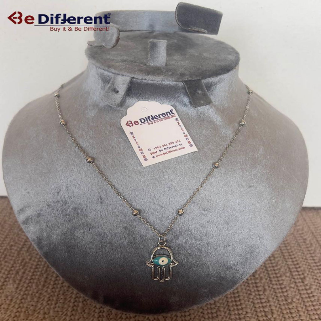 Be Different - Necklace steel Silver with eye palm
