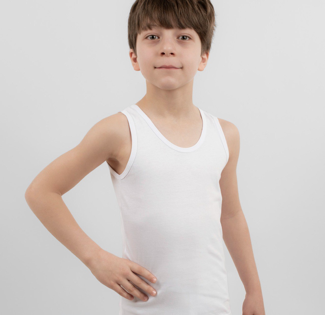 Boy's Underwear Tank Top Single Jersey 90% Cotton grey 2023