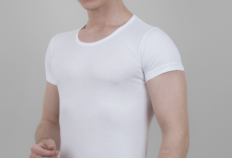 Men's Underwear Half Sleeve O Neck Single Jersey 100% Cotton 1001