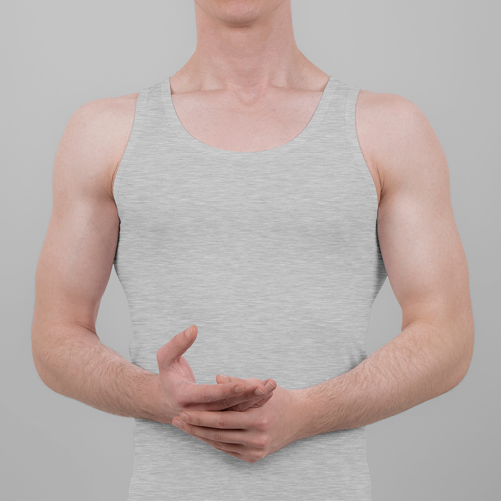 Men's Tank Top Single Jersey 90% Cotton 10% Polyester grey 1023