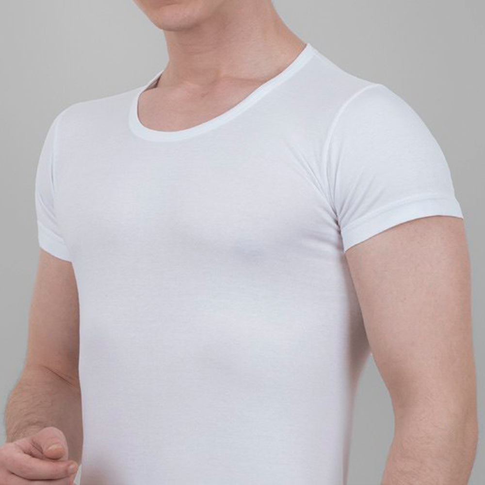 Men's Underwear Half Sleeve O Neck Single Jersey 100% Cotton 1001