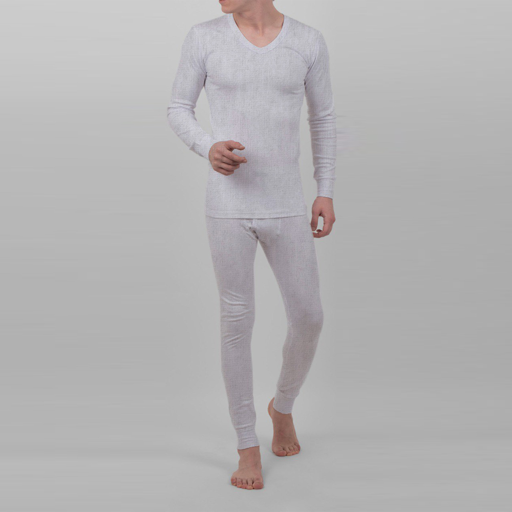 Men's Thermal Underwear Set 90% Cotton 10% Polyester grey 1429