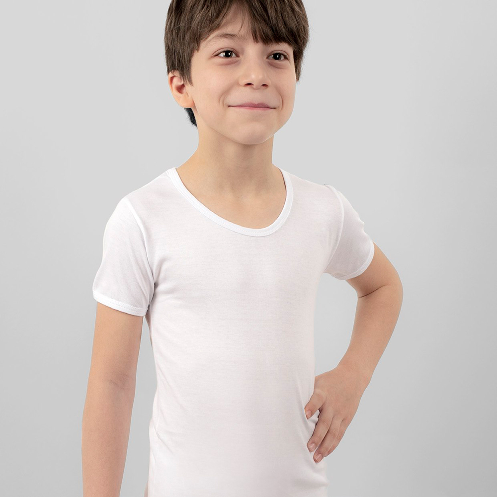 Boy's Underwear Half Sleeve O Neck Single Jersey 100% Cotton 2001