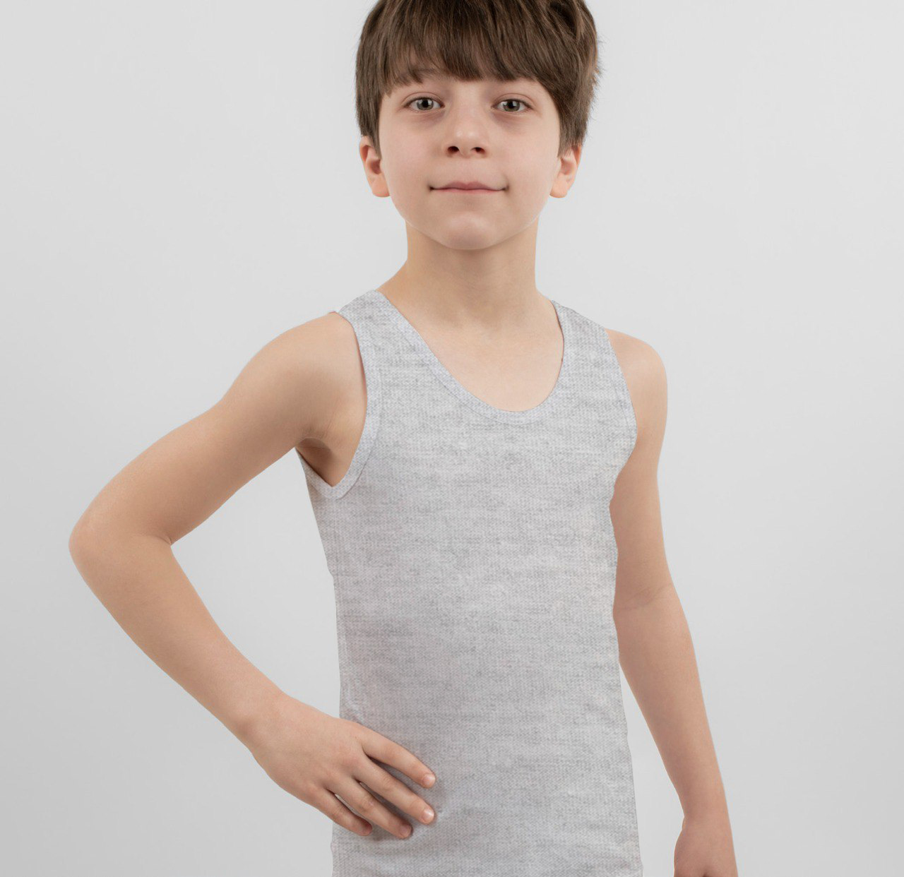 Boy's Underwear Tank Top Single Jersey 90% Cotton grey 2023