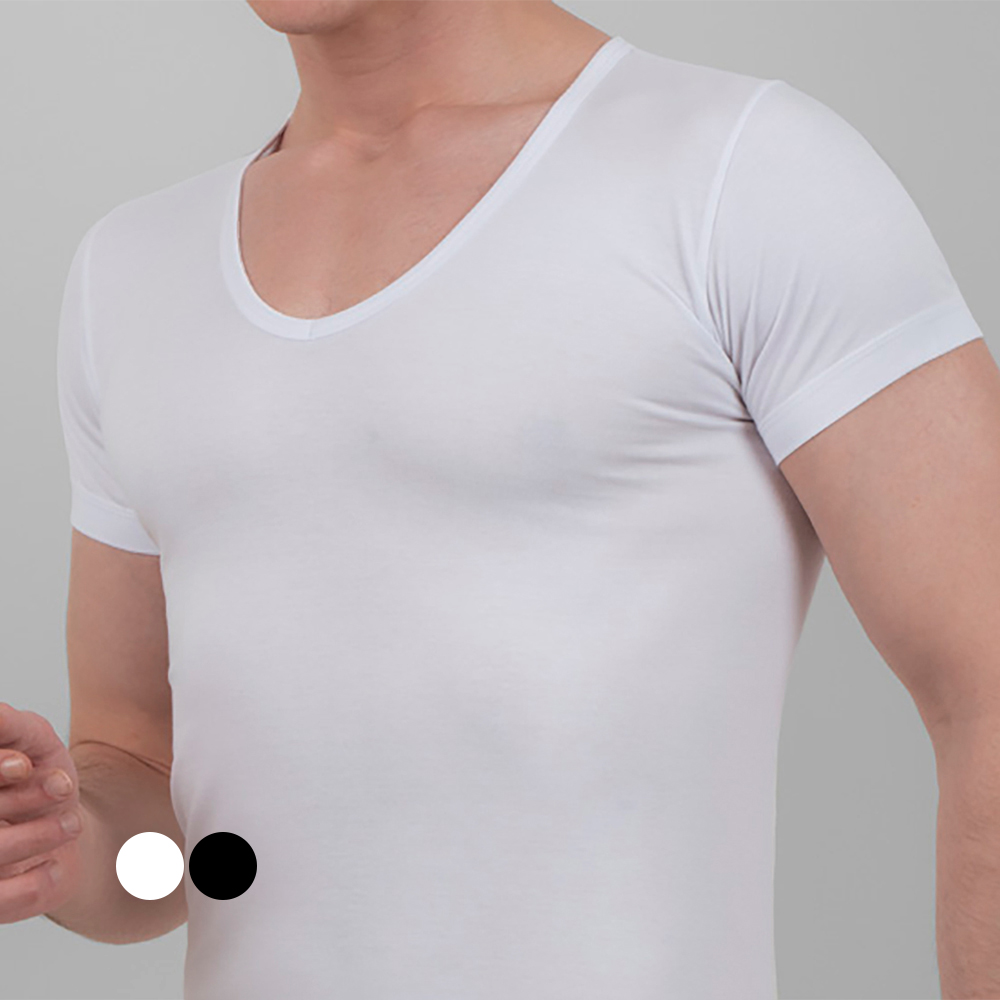 Men's Underwear Half Sleeve V Neck Single Jersey 100% Cotton 1002