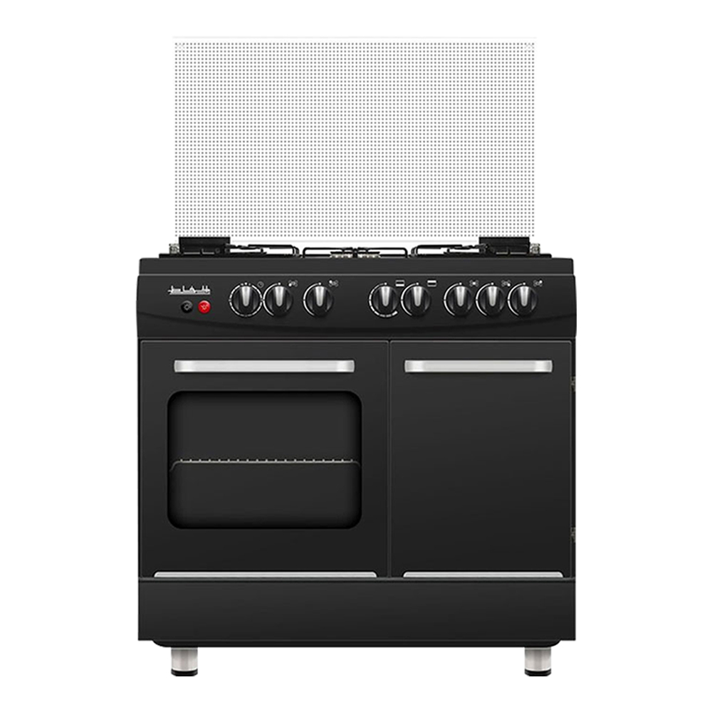 Gas Range 5 Burners Stainless Black Door HC95GST