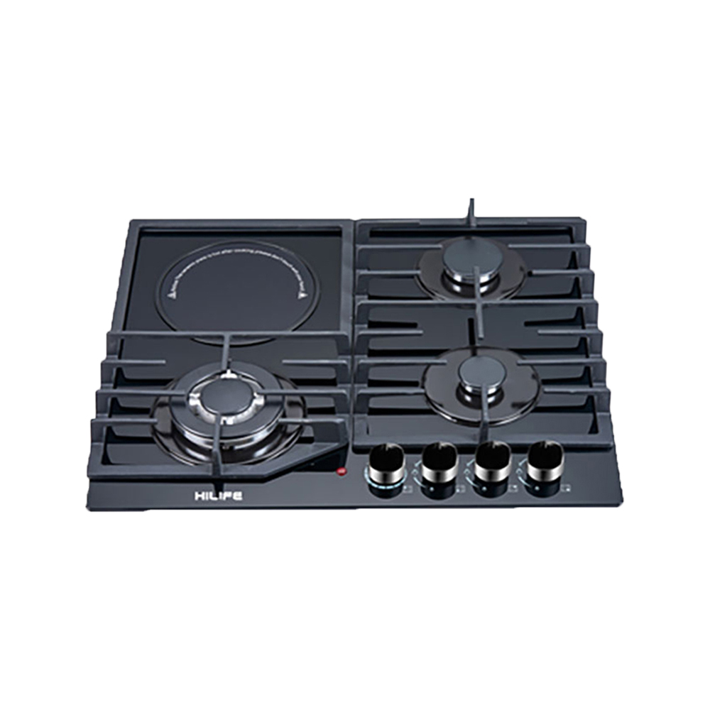 HiLife - Built-in Hob 60cm 3Gas Burners Black Glass HL62G1T1VVH