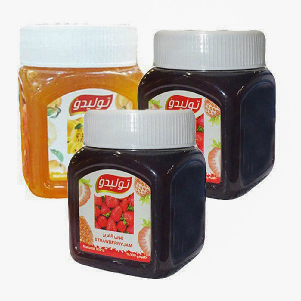 توليدوا - مربى فريز 450 غرام 2 عبوات + مربى مشمش 450 غرام